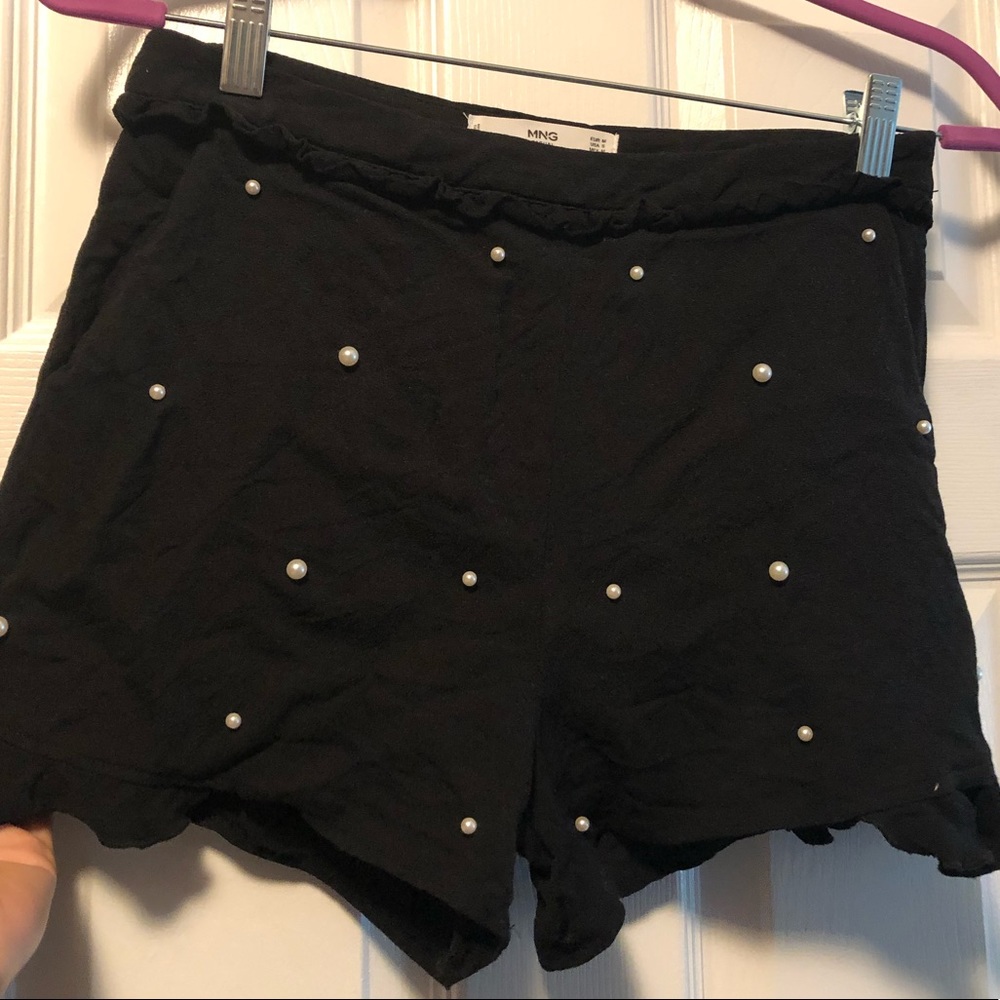 MNG Pearl Detail Black Shorts